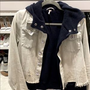 Free People Hooded Jean Jacket